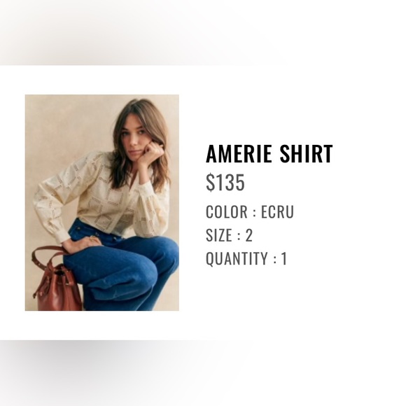 Sézane Amerie Shirt in Ecru, size small NWT - Picture 5 of 6